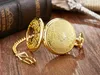 Pocket Watches Steampunk Golden Hollow Phoenix schnitzen mechanische Taschen -Römische Ziffern Anzeige Pin Kette Retro Uhr Neue L240402