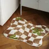 Carpets Retro Chessboard Plaid Bath Mat Irregular Tufted Soft Fluffy Carpet Doormat Anti-slip Floor Living Room Bedside Area Rug