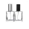 Bouteilles de rangement Perfume Bouteille transparente flacons de verre carré plat 15 ml 25pcs argent en or noir de pulvérisation noire emballage Contage cosmétique