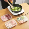 Storage Bottles 4 Grids Food Box Portable Compartment Refrigerator Freezer Organizers Sub Packed Onion Ginger Clear Kitchen Tool