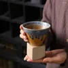 Mokken vintage keramische koffie mug tumbler roest glazuur thee melkbier met houtgreep Japanse stijl waterbeker thuiskantoor drinkware