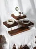 Decoratieve borden massief houten ladder sieraden display Standarmband String Tray Walnut and Maple