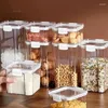 Contenedores de plástico de botellas de almacenamiento para frascos de cocina Cereales a granel Cajas de cajas Organizador de refrigerador con tapa