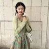 Tricots des femmes Summer Automne Cardigans à l'épreuve du soleil Femmes Sexy Lace Up Design Thin Korean Fashion hausse les épaules de crampons à manches longues en vrac
