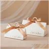 Bevorzugung Inhaller European Champagner Gold Dreieck Hochzeit Candy Box Handheld -Tasche kleine Geschenk Drop Lieferung, Partyveranstaltungen Dhzdj