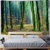 Tapisseries montagnes Tapestry Forest Landscape Starry Sky Mur suspendu couverture de dortoir de village