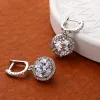 Kolczyki oevas 100% 925 srebrne srebrne 11*11 mm okrągłe kolczyki o wysokim węglowym diamentie dla kobiet błyszczącego przyjęcia weselnego biżuteria