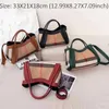 VM Fashion Kiss Stripes Canvasgenuine Leather 2024 Womens väskor Stora axel Messenger Bag Luxury Designer Handväskor 240322