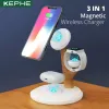 Laddare 30W Magnetic Wireless Charger 4 i 1 Stand för iPhone 13 12 Pro Max Wireless Charging Station för Apple Watch 7 6/AirPods 3