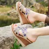 Chaussures coins décontractés ronds dames talons ouverts toe orteil confort printemps d'été des ganters de strass sandales plus taille 35-43 240322 902