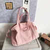 Sac Grand capacité d'épaule en velours côtelé pour les femmes de style paresseux ou de voyage en plein air à corps croisé