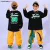 Брюки девушки хип -хоп жилет толстовки грузовые брюки для одежды для мальчиков уличные танцы наряды детская джазовая костюм детская уличная одежда L46