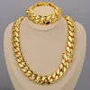 Hip Hop Jewelry 20mm Heavy Luxury 18K Real Gold Plated Custom Solid Cuban Miami Cuban Link Chain Necklace For Men Wholesale240327