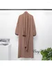 Casual Dresses Fashion Women's Middle East Dubai Solid Color Headband Scarf Collar Muslim Street Loose Waist Dress Y2K Robe