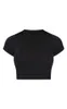 Solid Black Plain Crop Top Custom Women Fited T -skjortor Anpassade tshirts