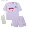 T-shirts Spot goederen Kinderkleding Sets jongens meisjes trainpakken pak tters print 2pcs designer t shirt korte broek pakken Chidlren casual sport kleding 90-160 l46