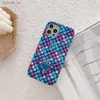 Luxurys Designers Cell Phone Cases For Iphone 13 11 12 Pro Max Mini X XR 7 8 Plus Colorful Woven Pattern Triangle Phone Case