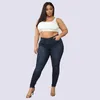 Jeans pour femmes 2024 grande taille automne / hiver hipster zipster mince hauteur de taille pantalon crayon petit crayon