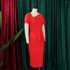 Vestidos de fiesta elegantes Bodycon para mujeres Sesgo collares de manga corta paquete de vaina sólida caderas de pantorrilla a mitad de negocio