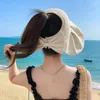 Weitkrempeln Hüte Hut Frauen gestricktem Maschenbogen offener Sonnenschutz und atmungsaktiver Sonnenschild Sommer -Pailletten Big Sabires
