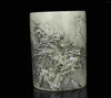 Vases China Old Collectible Hand- Painting Snow-Covered Landscape Porcelain Brush Pot