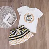 T-shirts Toddr Clothes Baby Clothing Kids Girls Clothes Set Big Sister T-shirt Skirt Litt Sister Romper Mini Skirt Matching Outfit Set Boutique L46