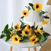 Decorative Flowers 1pcs Artificial Sunflower Vine Fake Garland String For Indoor Bedroom Holiday Garden Wedding Birthday Party Table Decor