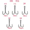 Easy Catch 150pcs/Box High Carbon Steel Double Fishing Hooks Fly Binding Double Hook For Jig Bass Fishhook 240328