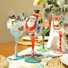 Vini da vino 1 pezzi Colori natalizi Mughe di vetro Crystal Red Gazzino regali di compleanno Forniture per matrimoni Graffiti