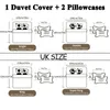 3pcs karierte Duvet Cover Set Bettwäsche -Set für Schlafzimmer Gästezimmer 1*Bettdecke 2*Kissenbezüge ohne Kern 240401