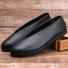 Casual Shoes Summer Hollow Out Old Man Soft Genuine Leather Light Weight Slip On Father Loafers