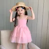 Summer Toddler Girls sukienka bawełna Koren kolorowa kropka dzieci dziewczyna bąbelowa tiulowy niemowlę księżniczkę 240322