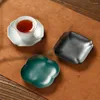 Чашки блюдцы ретро четыре лепестки дизайн керамический чайный чайный поднос японский стиль для кофейных кружков Home El Teahouse