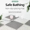 Bath Mats Non-slip Mat Toilet Splicing Ground Air Massage Bathroom Carpet PVC Mesh Soft Plastic Floor Pad Home Supplies