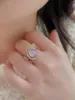 Кластерные кольца европейская и американская голубь яичная вода капля лунный светильник Каменный микроат бриллиант розовый кольцо кольцо женского кольца женское