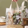 Storage Bags Transparent Pvc Gift Tote Packaging Bag Clear Daisy Flowers Plastic Handbag Waterproof Wedding Party Supplies