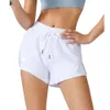 Shorts de yoga féminins exercice court double couche Fiess Wear Girls Running Elastic Female Pantals Sportswear LLK005