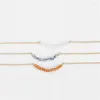 Kedjor E-Manco Fashion Crystal Pendant Halsband Kvinnors flerskiktade rostfritt stål Faux Pearl