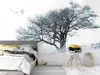 Bakgrundsbilder CJSIR Anpassad PO Wallpaper Modern nordisk abstrakt Big Tree Black and White Heavy Snow Bakgrund Vägg 3D