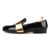 Casual Shoes Handmade Men Leather Loafers With Gold Patent Buckle International Fashion Party And Wedding Dress Men's Flats