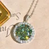 Collier de Moissanite Tester passé 925 SERPING STERLING 10CT Green Moisanite Diamond Pendant Collier pour les filles pour les femmes pour le mariage de la fête