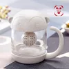 Wijnglazen 250 ml Glas Cup Cartoon schattig huisdier Soak Filter met thee -lekkende weerstand van hoge temperaturen voor keuken