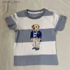 Camisetas camisetas para bebés polos para niños camisetas diseñador para niños ropa para niños ropa de verano oso rosa blanco linda camiseta 2-12 años l46