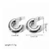 Boucles d'oreilles C Cerceau en forme pour les femmes Gold Silver Color Round Circle Over Stbds Gift