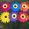 Bahçe Dekorasyonları 36cm Plastik Ayçiçeği Dönen Renkli Yel değirmeni Kazık Dış Çim Partisi Yard Dekorasyon Çocuk Oyuncakları