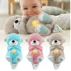 Baby che respira orso che leni la longo di peluche giocattolo giocattolo musicale sonno suono e regalo leggero 240325