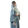 民族衣料中東ローブスタイルスパンコールダイヤモンドファッションオープンアバヤイスラム教徒長袖カーディガンヘッドスカーフ