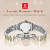 Poedagar Llegada Mujeres Matrete de oro Luxury Acero inoxidable de acero inoxidable Relojes Damas de la marca Top Mark Resada Luminoso 240322