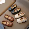 Bebek kız deri kızlar prenses ayakkabılar çocuk deri ayakkabı siyah beyaz bebek yürümeye başlayan çocuklar ayak koruma ayakkabıları 21-30 438J#