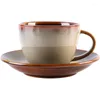 Xícaras pires de café criativo cerâmica linda café da manhã expresso canecas feitas à tarde Tea Tazas DeSayuno Originales Cup Set